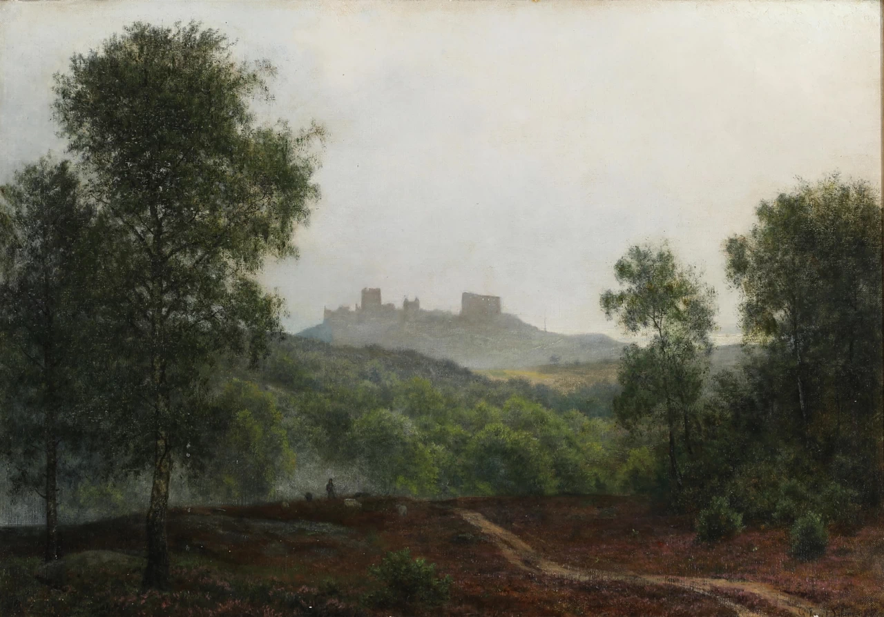 Paesaggio da Bornholm con vista verso Hammershus, 1887